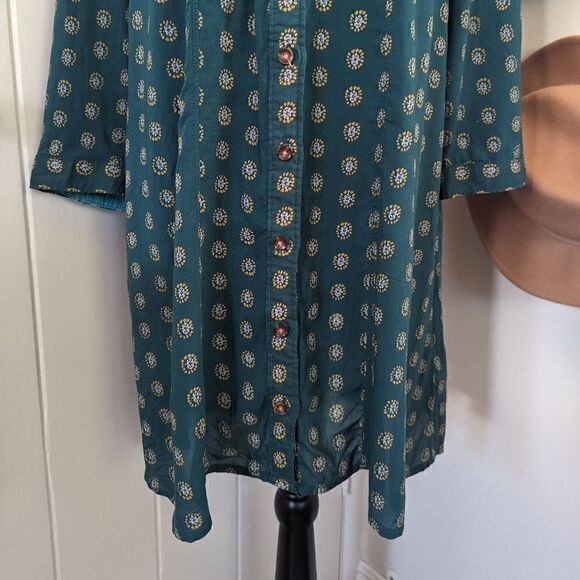 Maeve Buttondown Tunic Top XS Prairiecore Preppy Academia Lagenlook Boho Playful - Picture 5 of 15